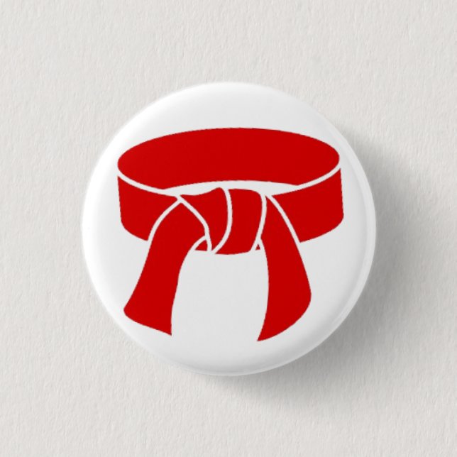Red Belt pinback button (Front)