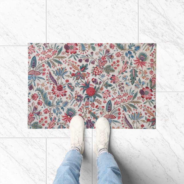 Red Berries and Vines Pattern Doormat (Indoor)