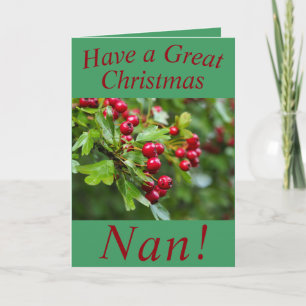 Red Berries Christmas Card for Nan