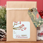 Red Berries Christmas Gift Tag Sticker<br><div class="desc">The perfect little peel and stick addition to your Christmas gift wrapping. Please take note: due to the glossy finish on these great stickers,  we suggest using a Sharpie marker when writing on them,  instead of a ballpoint pen.</div>