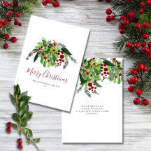 Red Berries Greenery Business Christmas