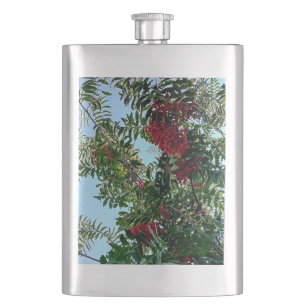 Red berries hip flask