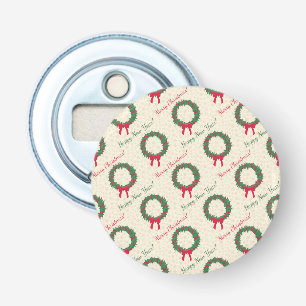 Red Berries Holly Merry Christmas Bottle Opener