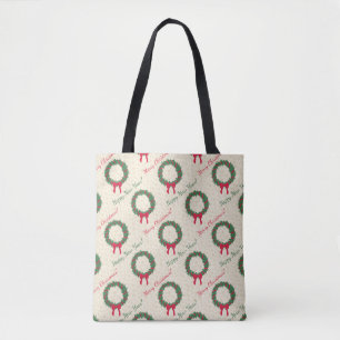 Red Berries Holly Merry Christmas Tote Bag