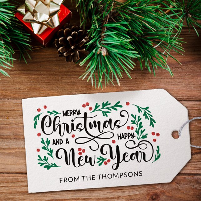 Red Berries Merry Christmas Happy New Year From Gift Tags (Creator Uploaded)