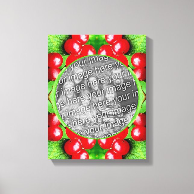 Red Berries Nature Frame Create Your Own Photo Canvas Print (Front)