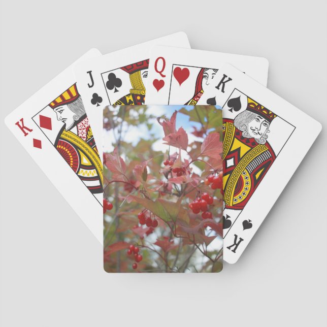 Red Berries Nature Photo Fruit Garden Fall Autumn Playing Cards (Back)