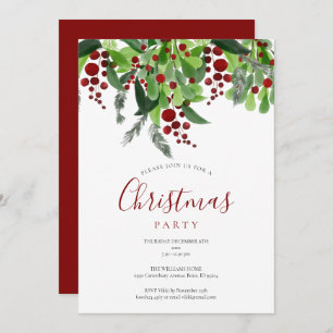 Red Berries Noël Fête Invitation