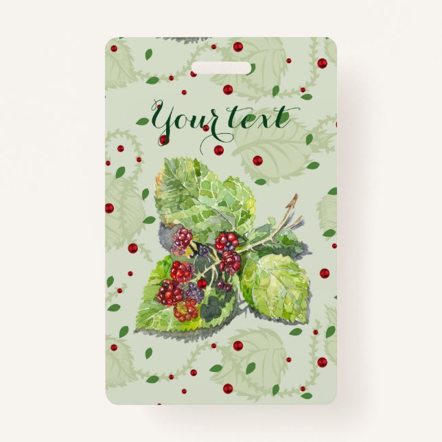 Red berries of blackberry badge (Front)