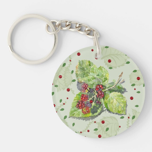 Red berries of blackberry keychain (Front)