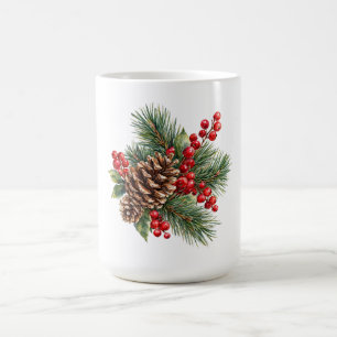 Red Berries & Pine Glow Coffee Mug