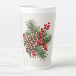 Red Berries & Pine Glow Latte Mug