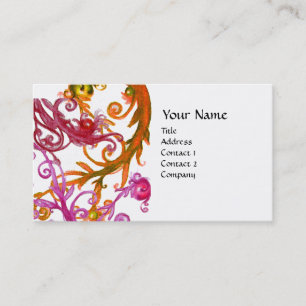 RED BERRIES SWIRLS metallic eggshell Business Card