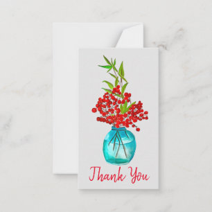 Red Berries watercolor art Card