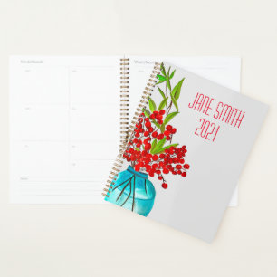 Red Berries watercolor fine art colourful Planner