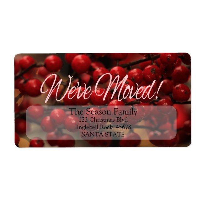 Red berries we've moved Christmas label (Front)