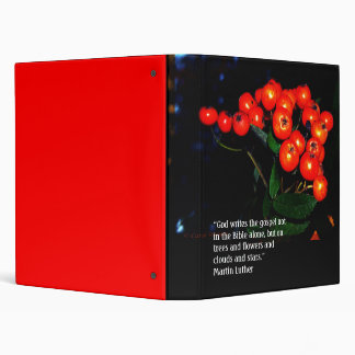 Red berries with Martin Luther quote binder