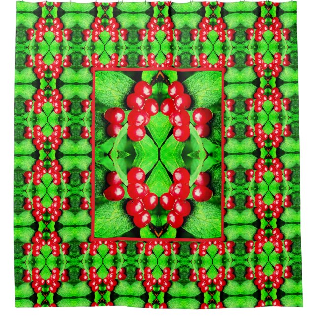 Red Berries With Raindrops Abstract Nature Pattern (Front)