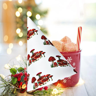 Red Berry Garden Greenery Toadstool Magic Mushroom Party Hat