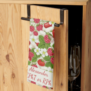 Red Berry & Pills Pharmacy Kitchen Towel