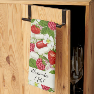 Red Berry & Pills Pharmacy Kitchen  Towel