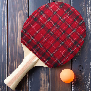 Red Berry Plaid Ping Pong Paddle