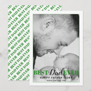 Red Best Dad Ever typography Father's Day card