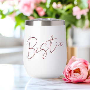 Red Bestie Galentine Day Chic minimaliste Script