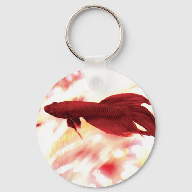 Red Betta Fish Keychain (Front)