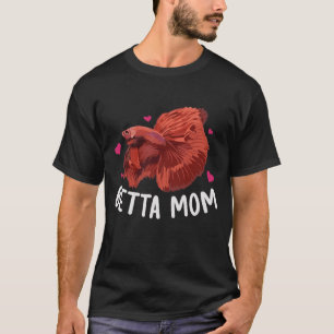 Red Betta Mom Siamese Fighting Fish Lover Aestheti T-Shirt