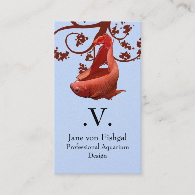 Red Betta Siamese Fighting Fish Business Card (Front)