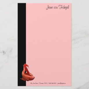 Red Betta Siamese Fighting Fish Stationery