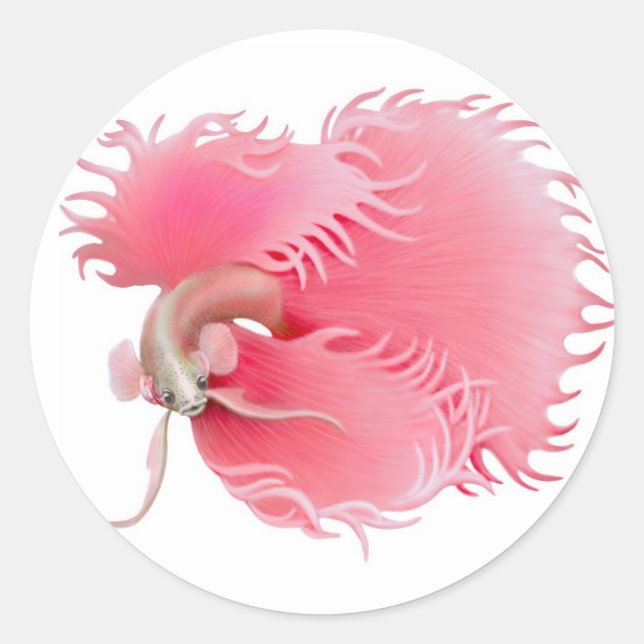 Red Betta Splendens Fish Sticker (Front)
