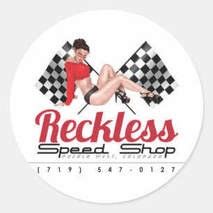Red Betty Round Stickers