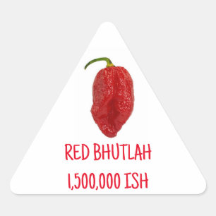 RED BHUTLA SUPER HOT PEPPER TRIANGLE STICKER