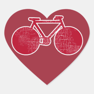 red Bicycle Heart Sticker