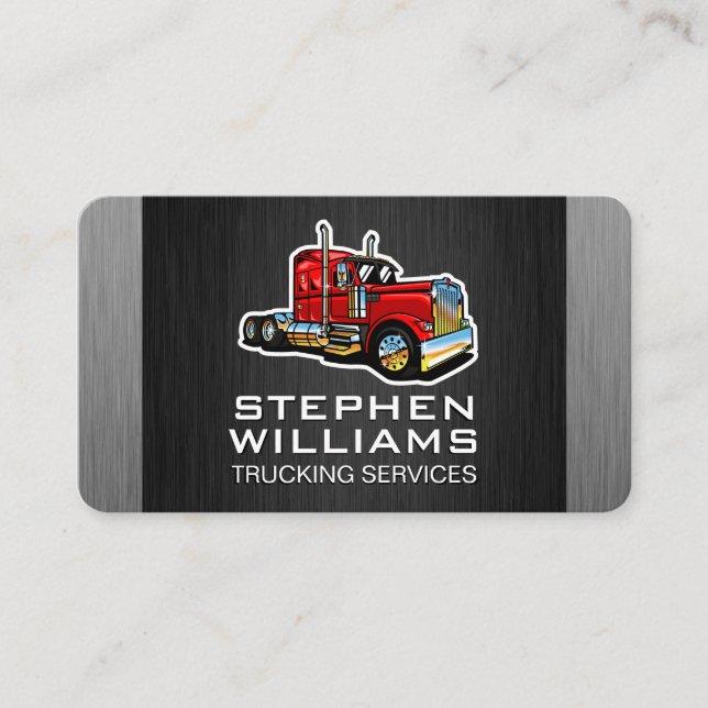 Red Big Rig | Trucking | Driver Business Card (Front)