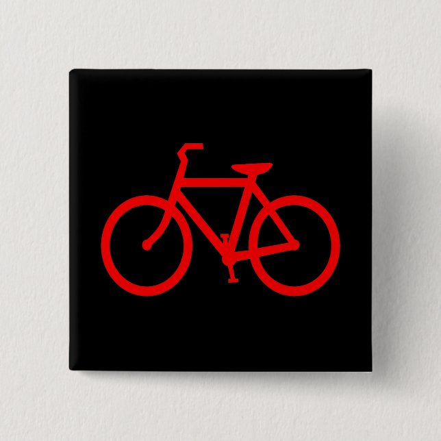 Red Bike 2 Inch Square Button (Front)