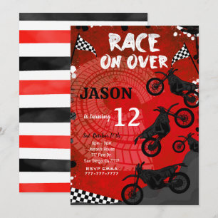 Red Bike Birthday Invitation 
