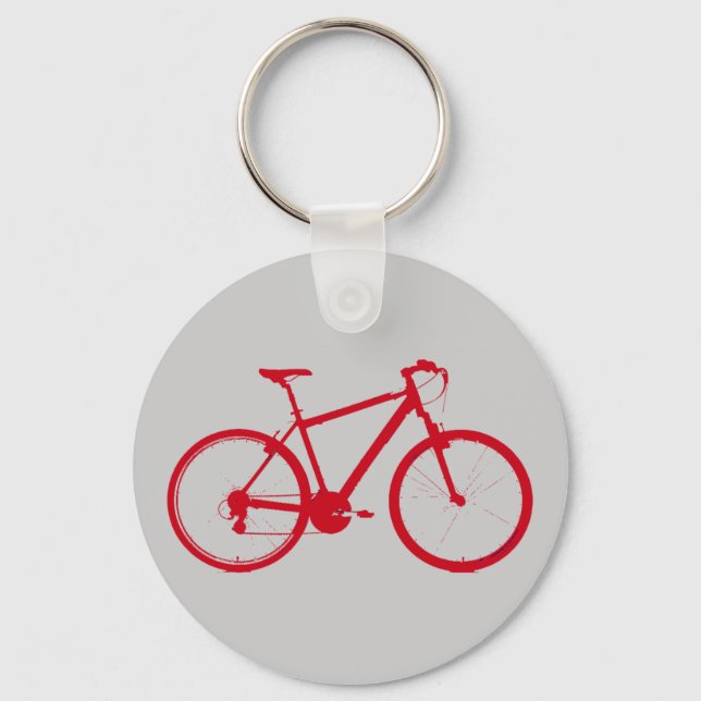 red bike, cycling keychain (Front)