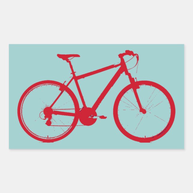 red bike, cycling sticker (Front)