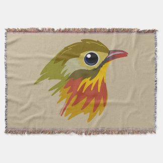 Red-Billed Leiothrix Bird—simplified Throw Blanket