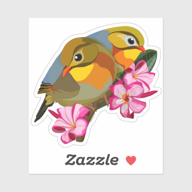 RED-BILLED LEIOTHRIX BIRDS (Sheet)