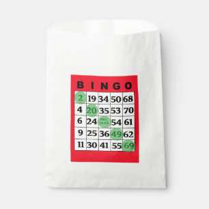 Red BINGO Card Party Favour Bag
