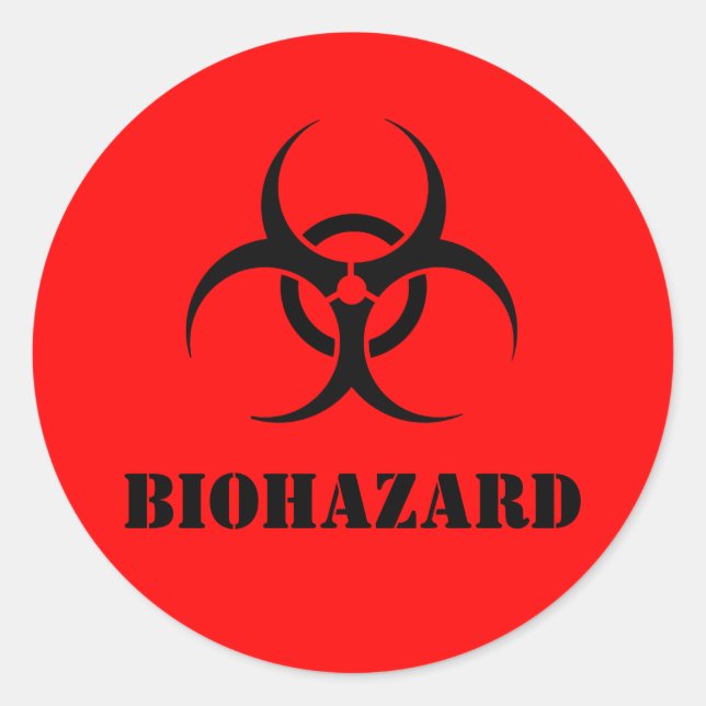 Red BIOHAZARD Avertissement Étiquette Halloween Pr (Devant)