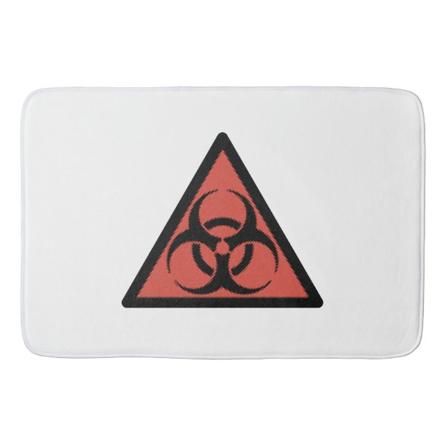 Red biohazard sign bath mat (Front)