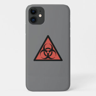 Red biohazard sign iPhone 11 case