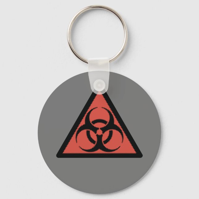 Red biohazard sign keychain (Front)