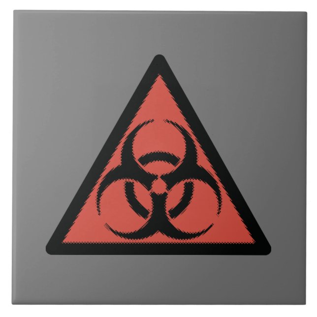 Red biohazard sign tile (Front)