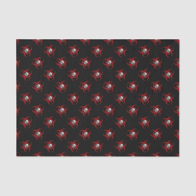 Red Biohazard Skull Tissue Paper (Front)
